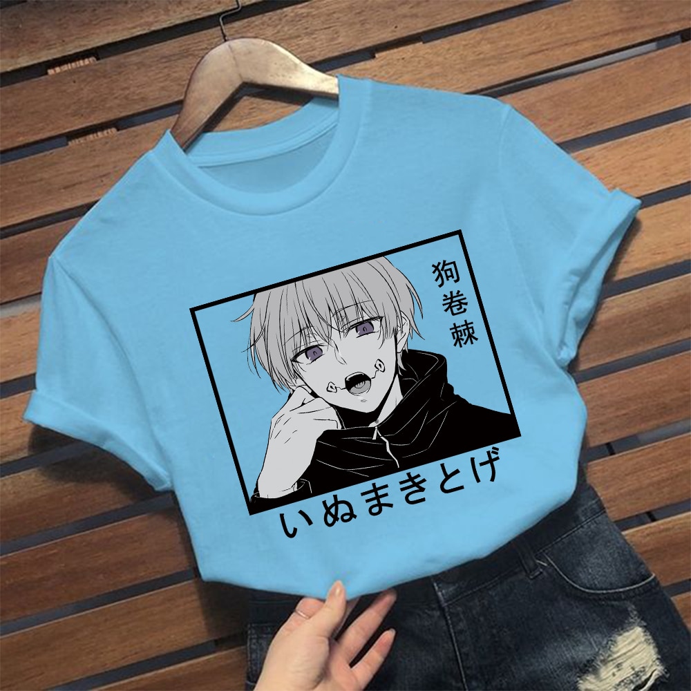 Jujutsu Kaisen Anime T-shirt Cool Inumaki Toge Print Shirt Ulzzang Harajuku Summer Top Unisex O-neck Short Sleeve