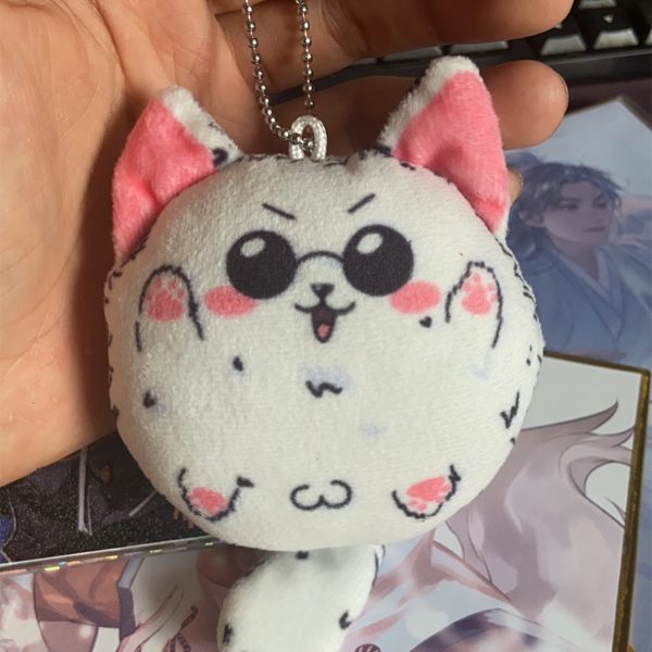 Anime Jujutsu Kaisen Gojo Satoru Cute Cat Plush Stuffed Pendant Dango Dolls Toy Cartton Keychain Schoolbag 1 - OFFICIAL ®Jujutsu Kaisen Merch
