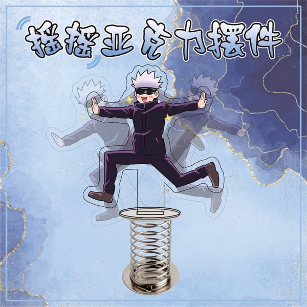2021 Jujutsu Kaisen Gojo Satoru Funny Standing Figure Anime Desk Display Stands Ornaments Shaking Shaking Acrylic - OFFICIAL ®Jujutsu Kaisen Merch